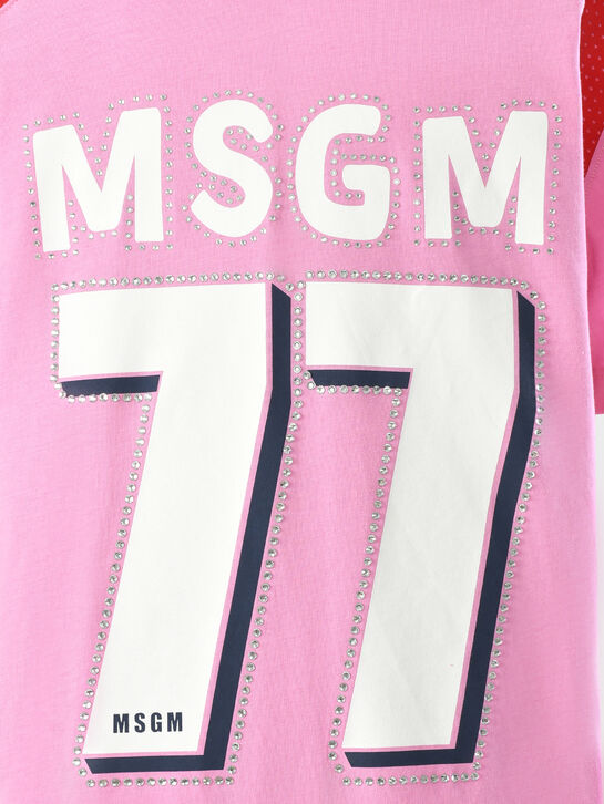 Платье с принтом логотопа, розовое MSGM , арт.  | Фото 3