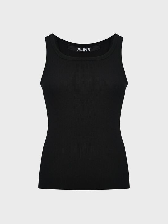 Майка в рубчик, черная ALINE , арт.  | Фото 1