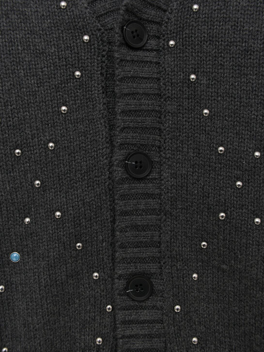 Кардиган со стразами, серый MSGM , арт.  | Фото 4