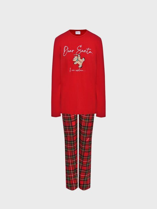 Пижама с брюками в клетку, красная Eirene , арт.  | Фото 1