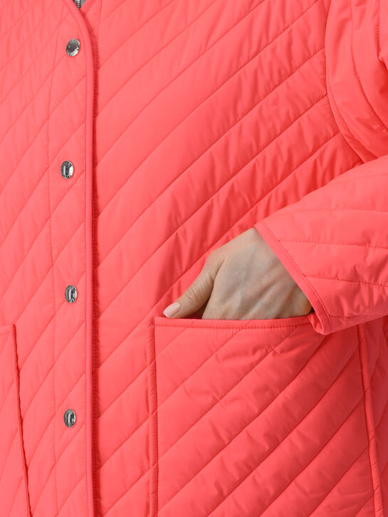 Куртка стеганая с накладными карманами, красная Yves Salomon , арт.  | Фото 7