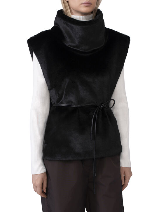 Манишка из эко-меха, черная Flashin , арт.  | Фото 3