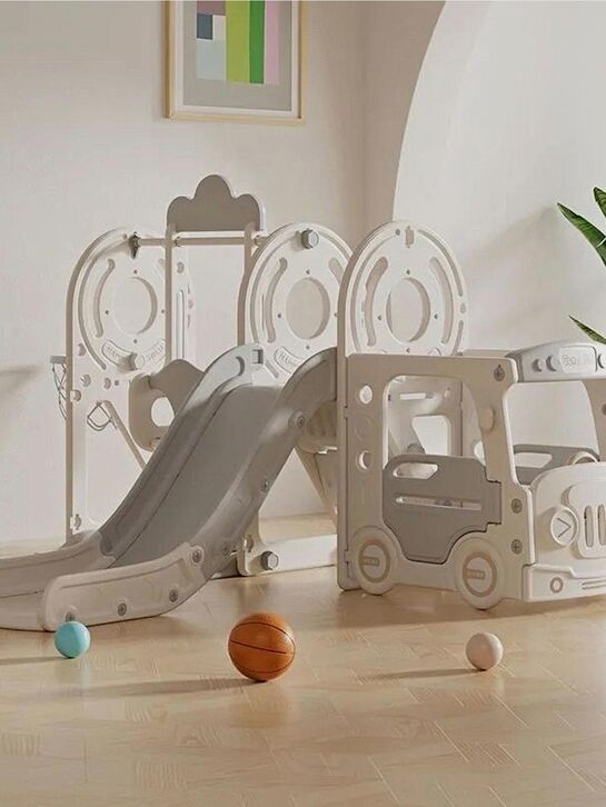 Игровой комплекс с горкой и качелями Kids Bus (171 см) Grey UNIX Kids , арт.  | Фото 2