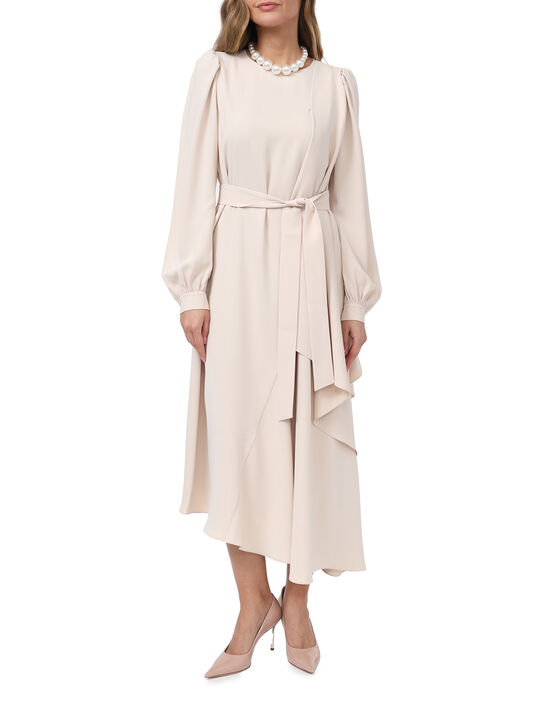 Платье-трапеция с поясом, бежевое Shatu , арт.  | Фото 5