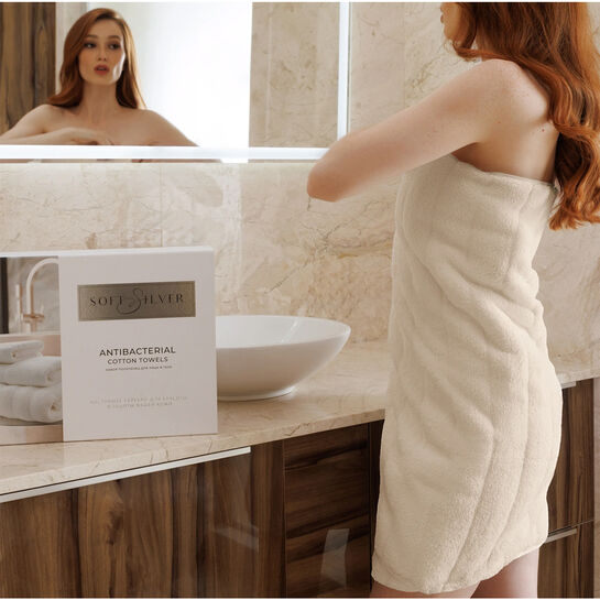 Полотенце махровое антибактериальное для тела 70х140 см Soft wave Soft Silver , арт.  | Фото 5