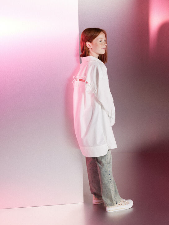 Платье-рубашка с разрезом на спине, белое Patrizia Pepe , арт.  | Фото 2