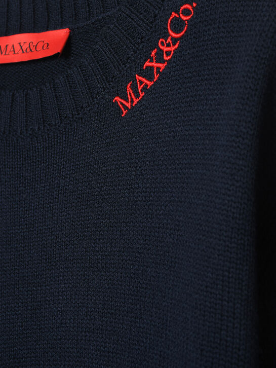 Джемпер с красным логотипом, синий Max&Co , арт.  | Фото 3