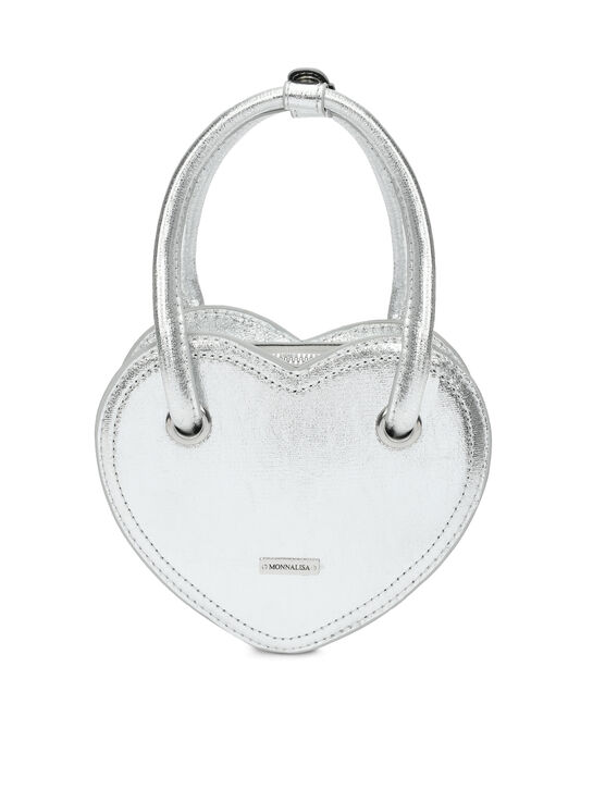 Сумка в форме сердца, серебристая Monnalisa , арт.  | Фото 1