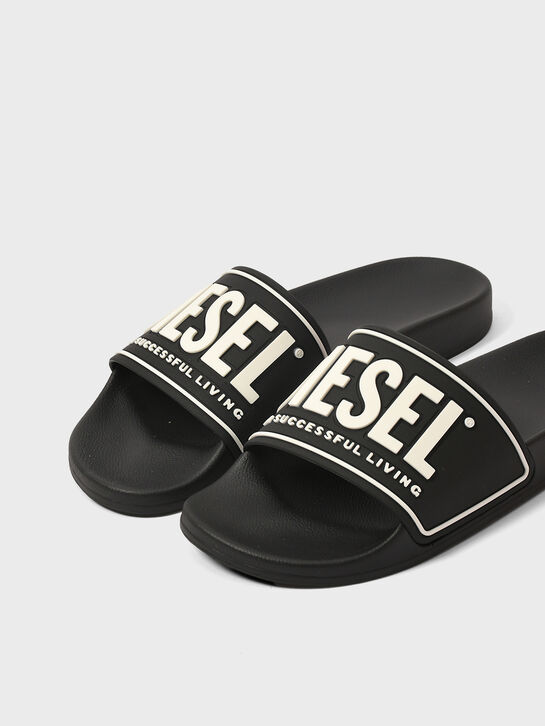 Шлепанцы с белым лого, черные Diesel , арт.  | Фото 6