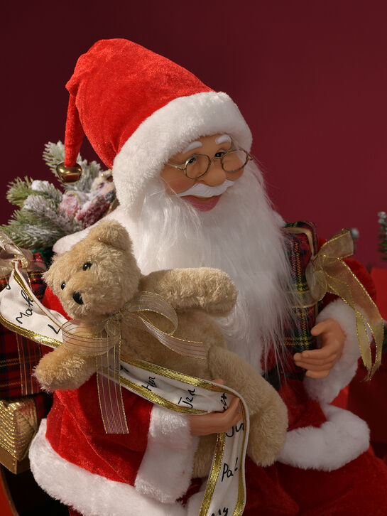 Новогодний сувенир Санта с подарками на поезде, LED, 60x35x62 см Timstor , арт.  | Фото 5