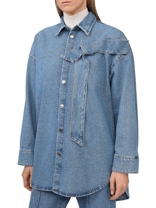 Рубашка джинсовая с бантом MSGM , арт.  | Фото 5