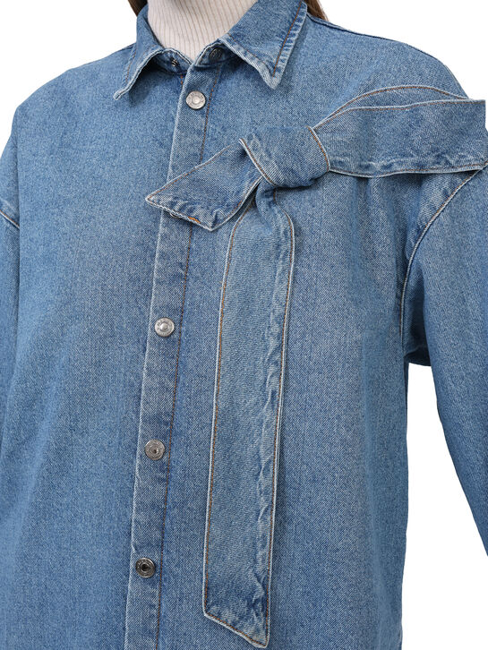 Рубашка джинсовая с бантом MSGM , арт.  | Фото 7