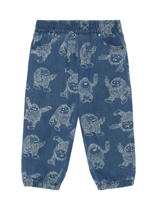 Джинсы с принтом йети, синие Stella McCartney , арт.  | Фото 1