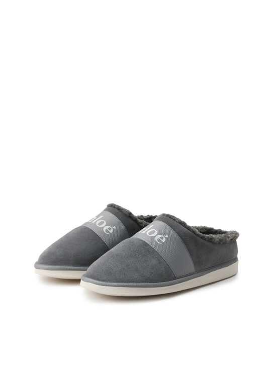 Тапочки с эко-мехом, серые Chloe , арт.  | Фото 2