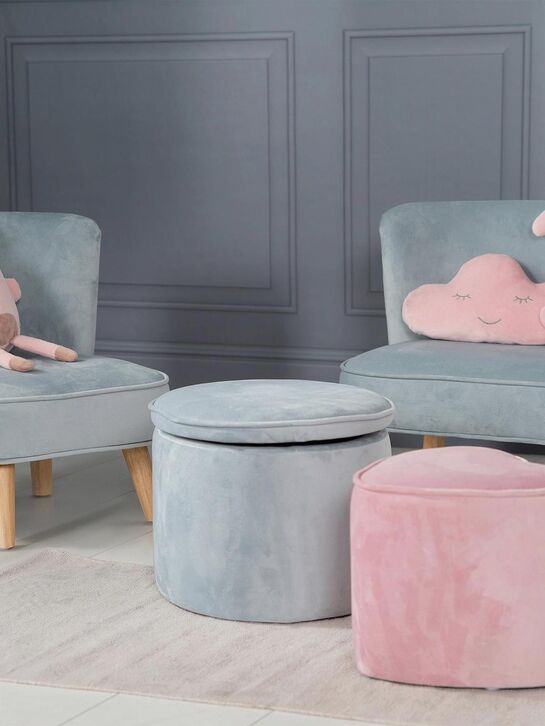 Детский велюровый овальный пуфик Lil Sofa, голубой Roba , арт.  | Фото 2