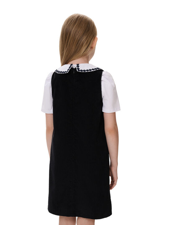 Вельветовый сарафан с черно-белым кантом Eirene , арт.  | Фото 6