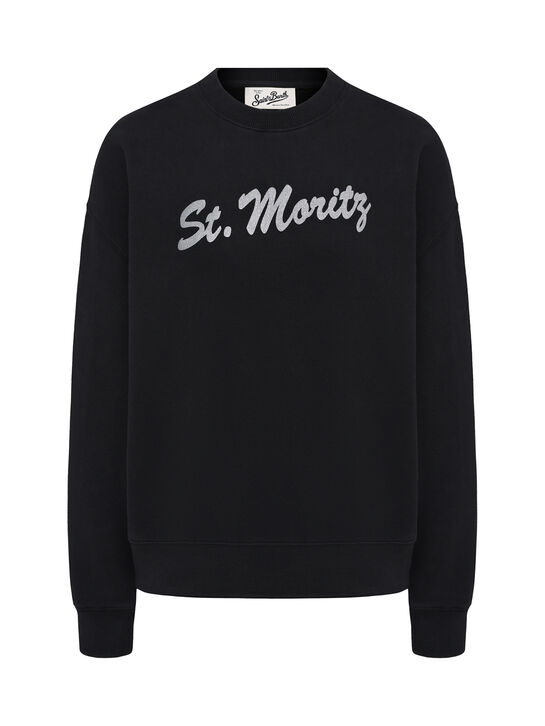 Джемпер со стразами, черный Saint Barth , арт.  | Фото 1