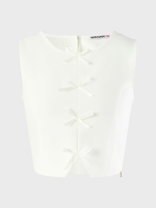 Топ с бантиками, белый Patrizia Pepe , арт.  | Фото 1