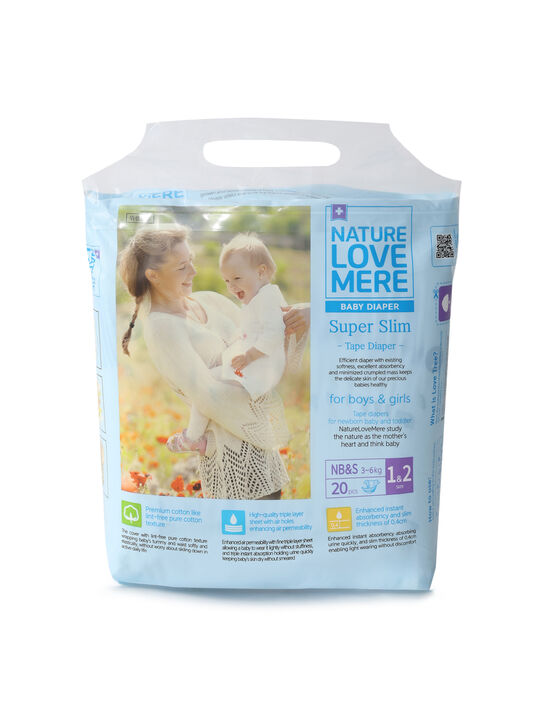 Подгузники Super Slim, размер NB-S 3-6 кг NATURE LOVE MERE , арт.  | Фото 1