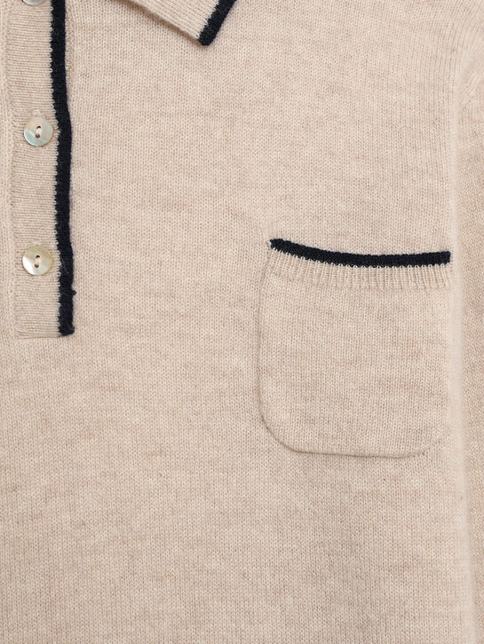 Джемпер-поло кашемировый, бежевый Oscar et Valentine , арт.  | Фото 3