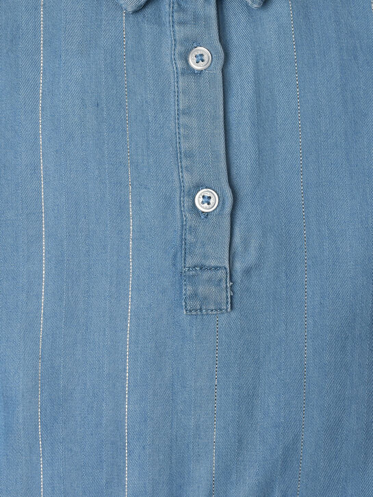 Рубашка из денима с кружевной вышивкой Ermanno Scervino , арт.  | Фото 3