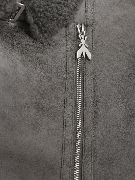 Дубленка из эко-меха, серая Patrizia Pepe , арт.  | Фото 4