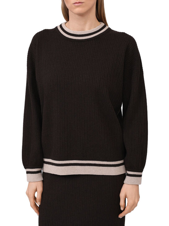 Джемпер с отделкой в полоску, коричневый Panicale , арт.  | Фото 5