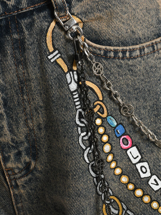 Джинсы с ручной росписью, коричневые Dan Maralex , арт.  | Фото 3