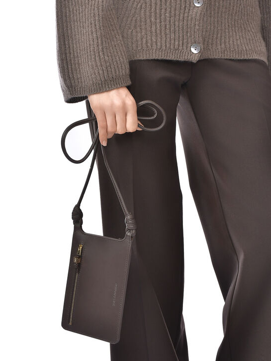 Сумка для телефона, коричневая Yves Salomon , арт.  | Фото 7