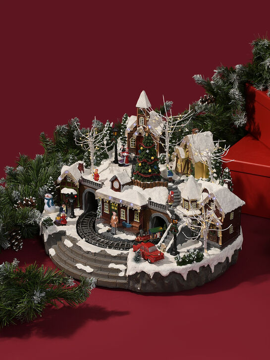 Новогодний сувенир &quot;Деревня в горах&quot; с адаптером, 22,7x23,6x38,8 см LED Timstor , арт.  | Фото 3