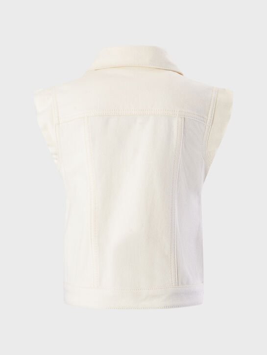 Джинсовый жилет на кнопках, белый Chloe , арт.  | Фото 3