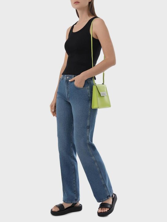 Майка в рубчик, черная ALINE , арт.  | Фото 3