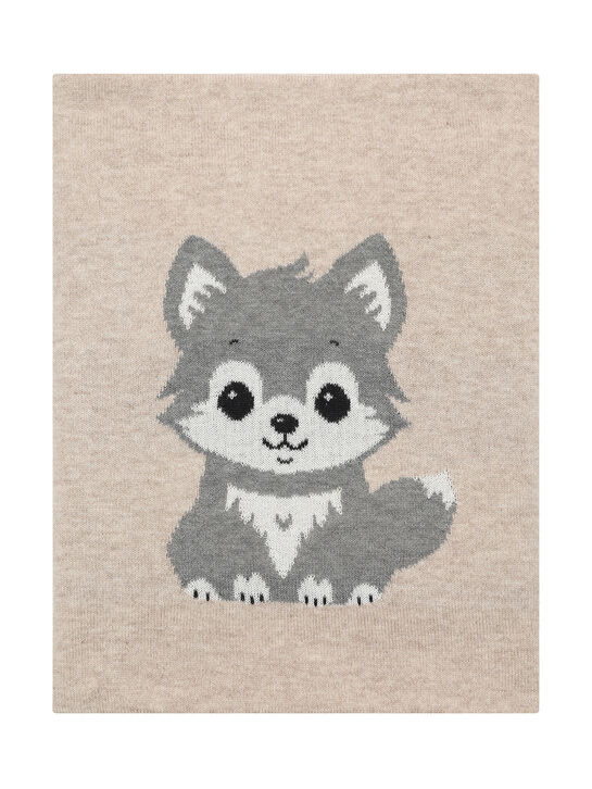 Плед вязаный с декором &quot;волчонок&quot; Maglificio di Verona , арт.  | Фото 1