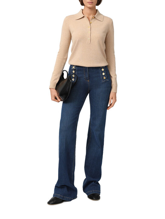 Джемпер-поло, бежевый Elisabetta Franchi , арт.  | Фото 2