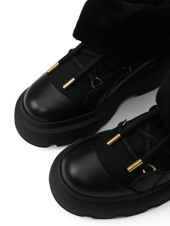 Мунбуты с меховой подкладкой, черные INUIKII , арт.  | Фото 6