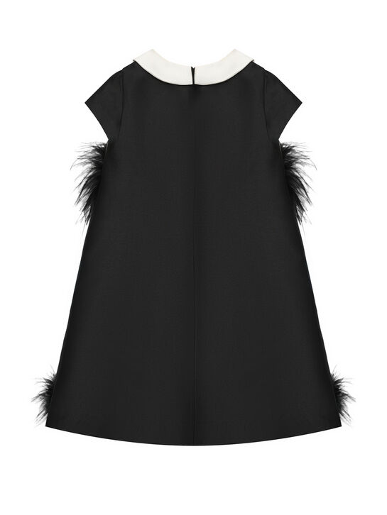 Платье со стразами и перьями, черное Maison Ava , арт.  | Фото 2