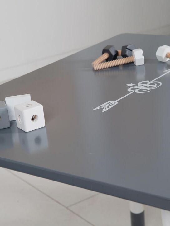 Комплект детской деревянной мебели Rock Star Baby: стол + 2 стульчика, серый/белый Roba , арт.  | Фото 5