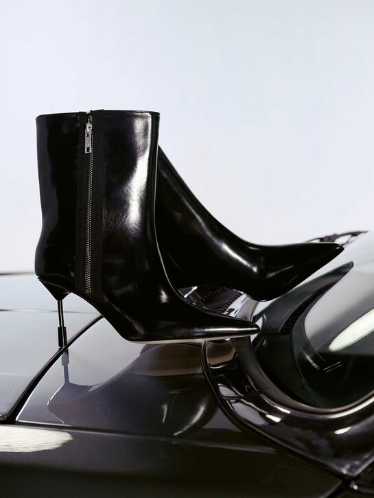 Ботильоны на шпильке с острым носом, черные MSGM , арт.  | Фото 2