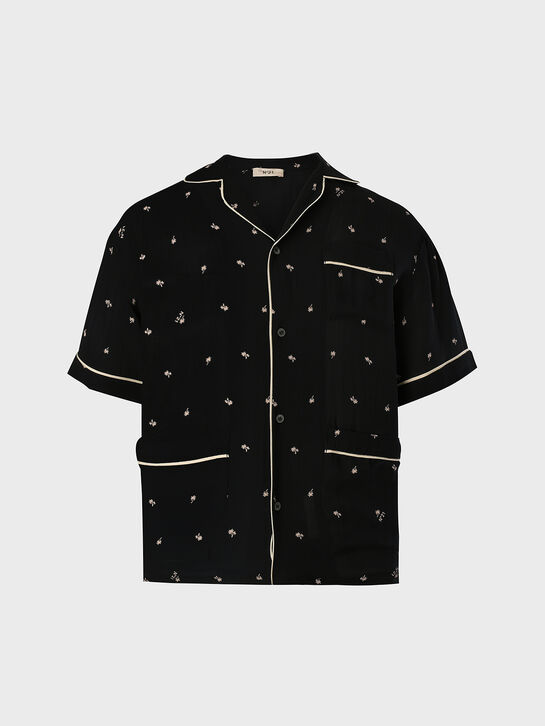 Рубашка из вискозы, черная N21 , арт.  | Фото 1