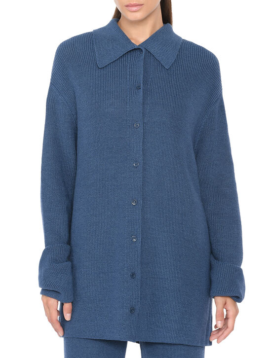 Кардиган с отложным воротником, синий Dan Maralex , арт.  | Фото 3