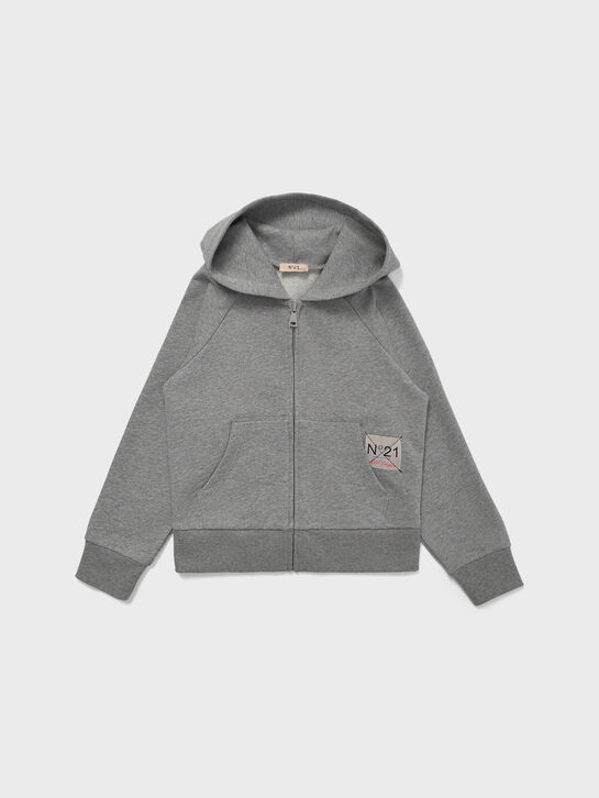 Куртка спортивная с пальмой из пайеток, серая N21 , арт.  | Фото 1