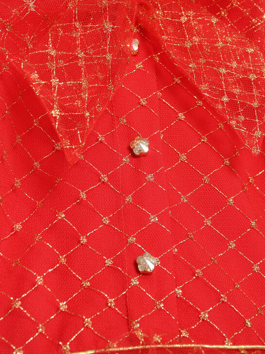 Платье с золотой вышивкой, красное Eirene , арт.  | Фото 4