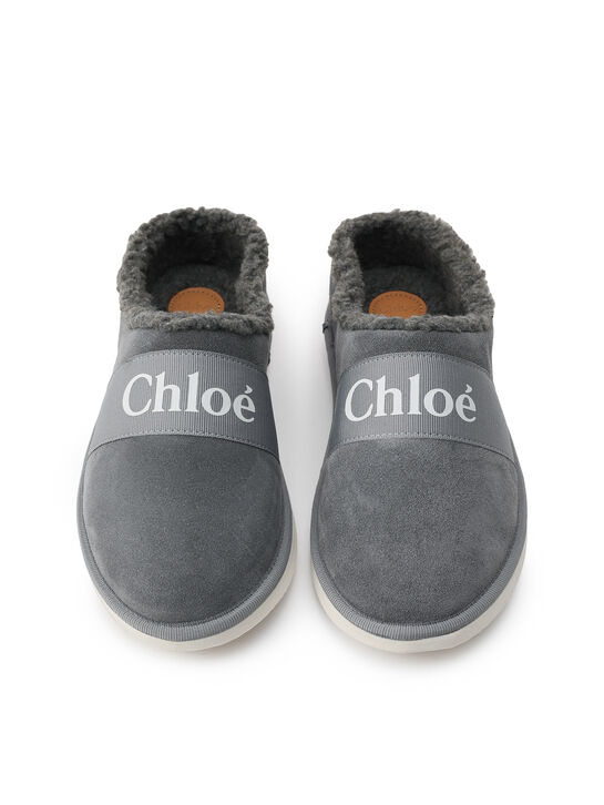 Тапочки с эко-мехом, серые Chloe , арт.  | Фото 4