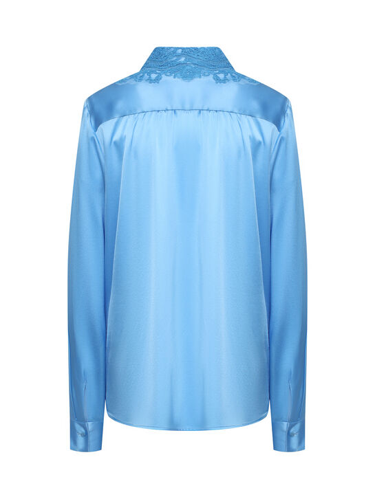 Рубашка из голубого шелка Ermanno Scervino , арт.  | Фото 5