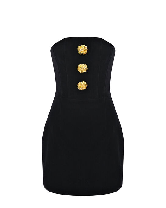 Бархатное платье мини с декоративными пуговицами ALINE , арт.  | Фото 1