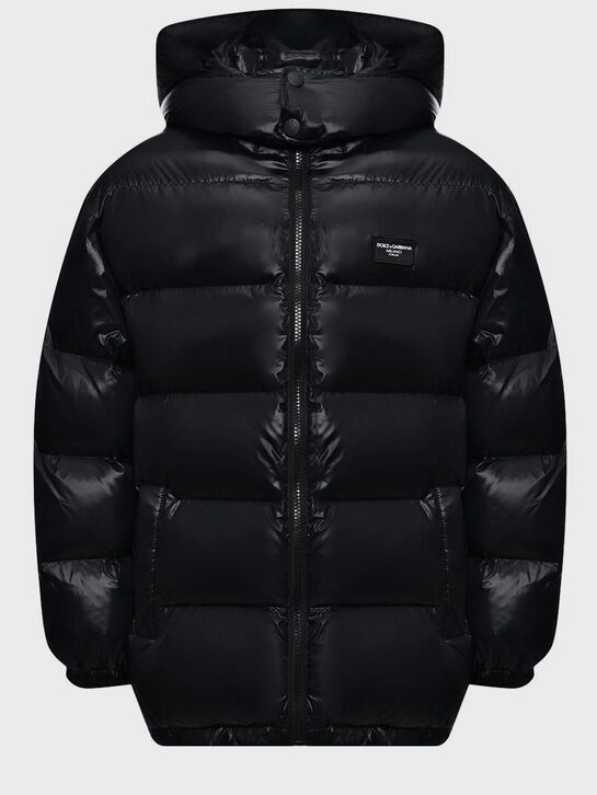 Куртка-пуховик с капюшоном, черная Dolce&Gabbana , арт.  | Фото 1