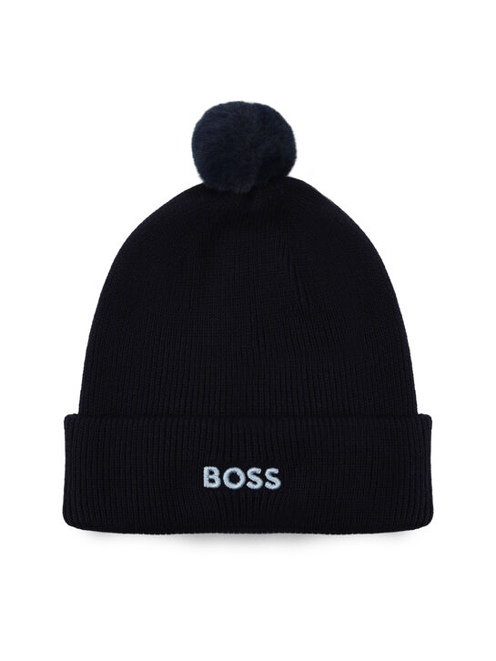 Шапка с вышитым логотипом, темно-синяя Boss , арт.  | Фото 1