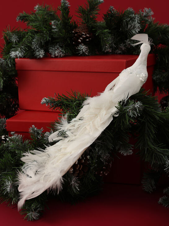 Декоративный белый Павлин с длинным хвостом, 41 см Goodwill , арт.  | Фото 3
