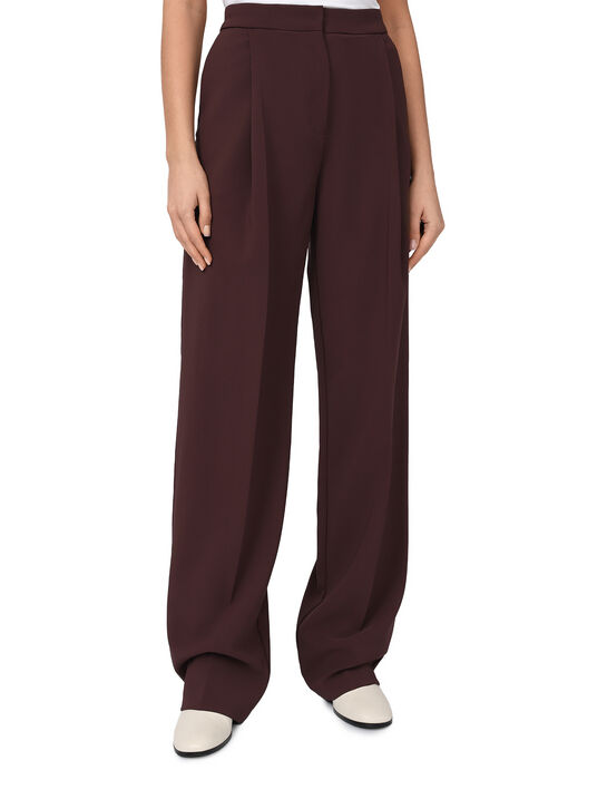 Брюки с защипами, бордовые Elisabetta Franchi , арт.  | Фото 4