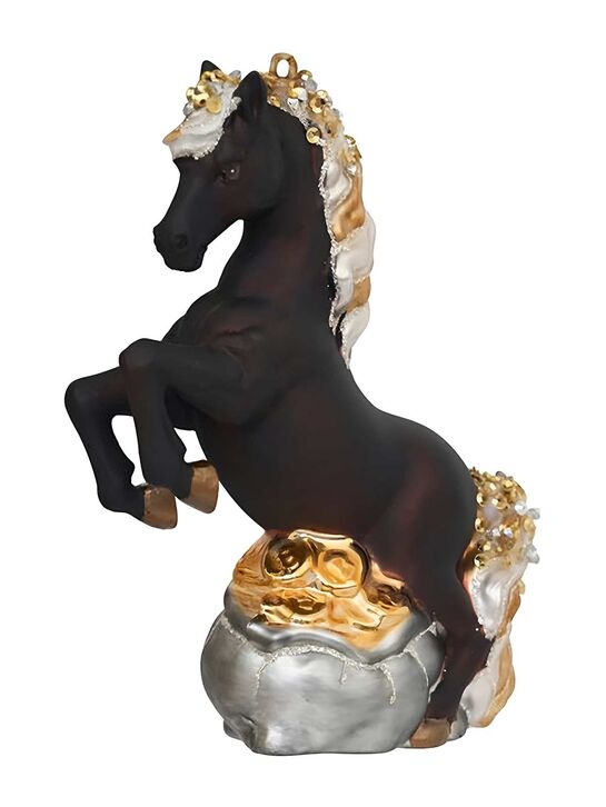 Подвеска Лошадь Оникс с золотыми монетами (стекло) 10х3,5х14 см Holiday Classics , арт.  | Фото 1